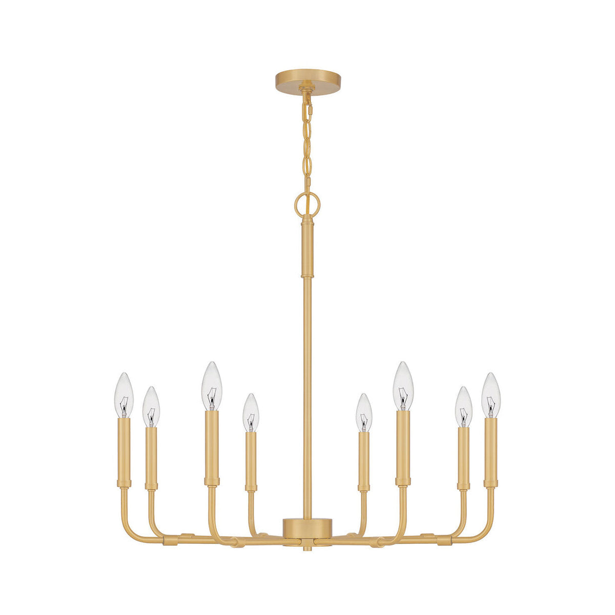 Abner Chandelier – Pared-Back Industrial Brass & Metal Multi-Head Chandelier