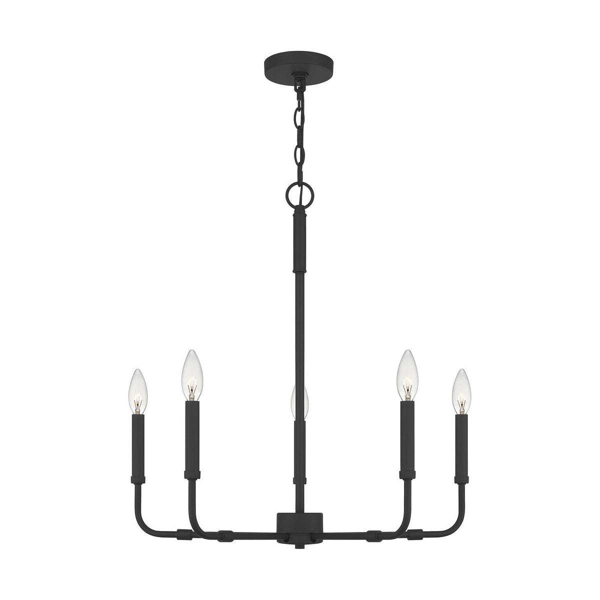 Abner Chandelier – Pared-Back Industrial Brass & Metal Multi-Head Chandelier