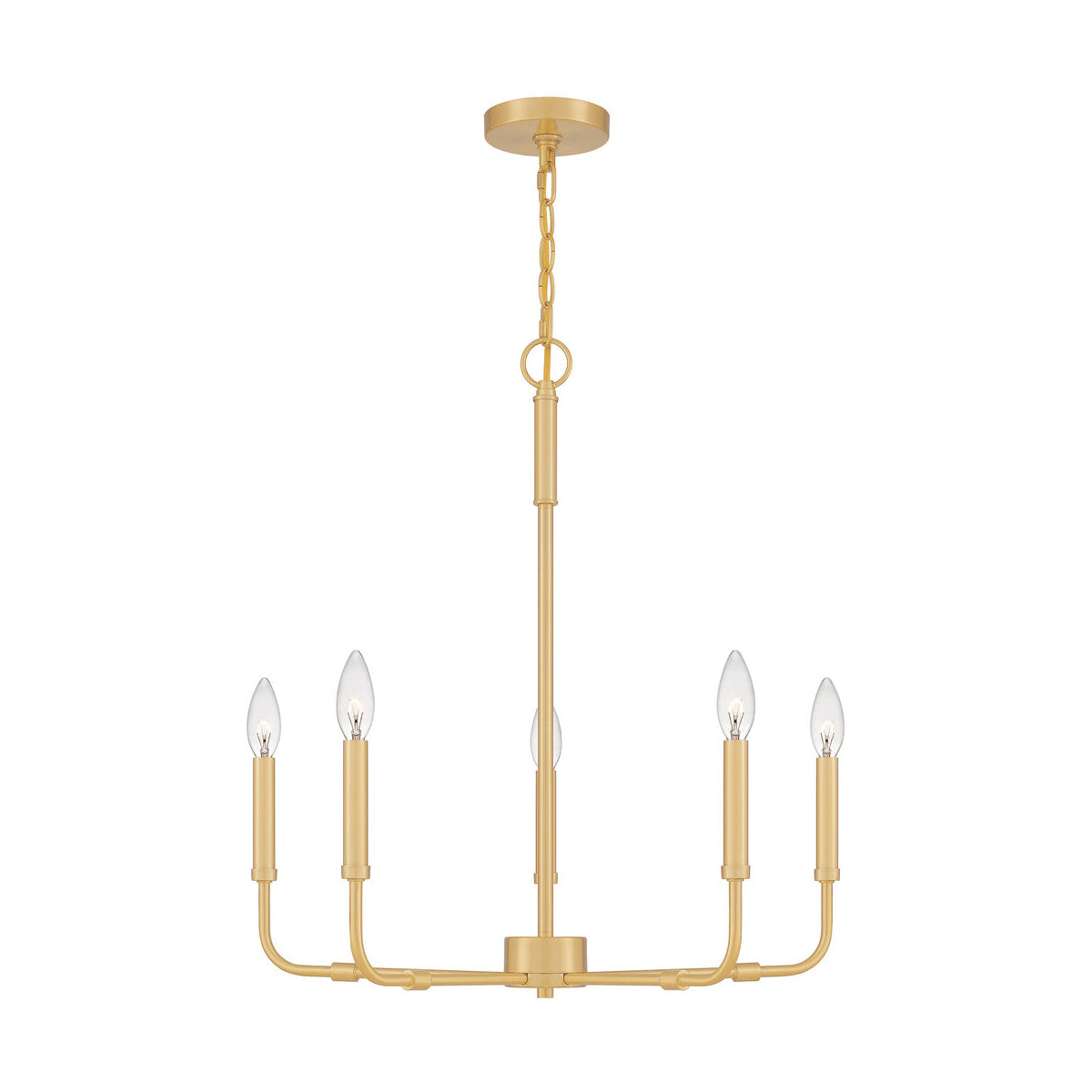 Abner Chandelier – Pared-Back Industrial Brass & Metal Multi-Head Chandelier