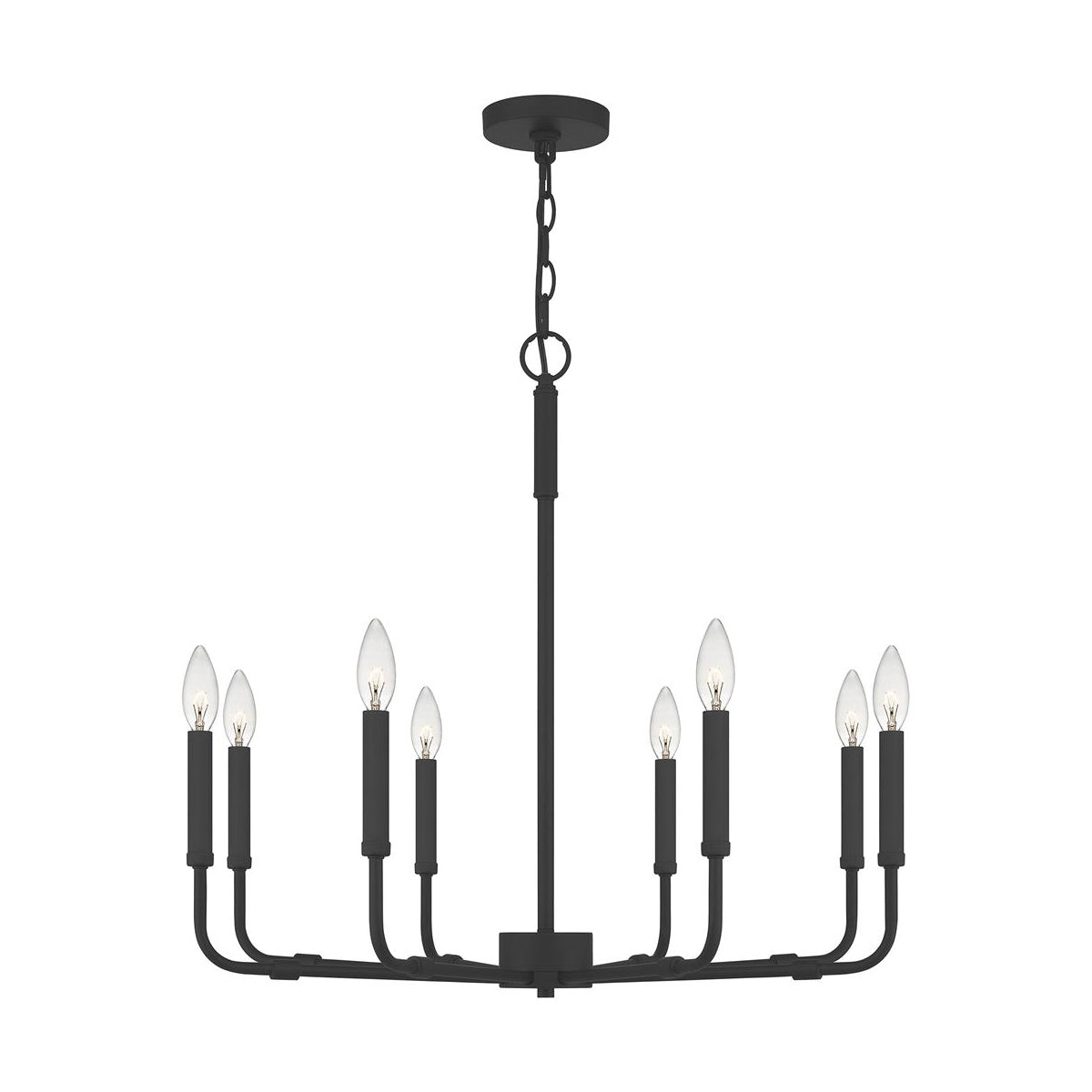Abner Chandelier – Pared-Back Industrial Brass & Metal Multi-Head Chandelier