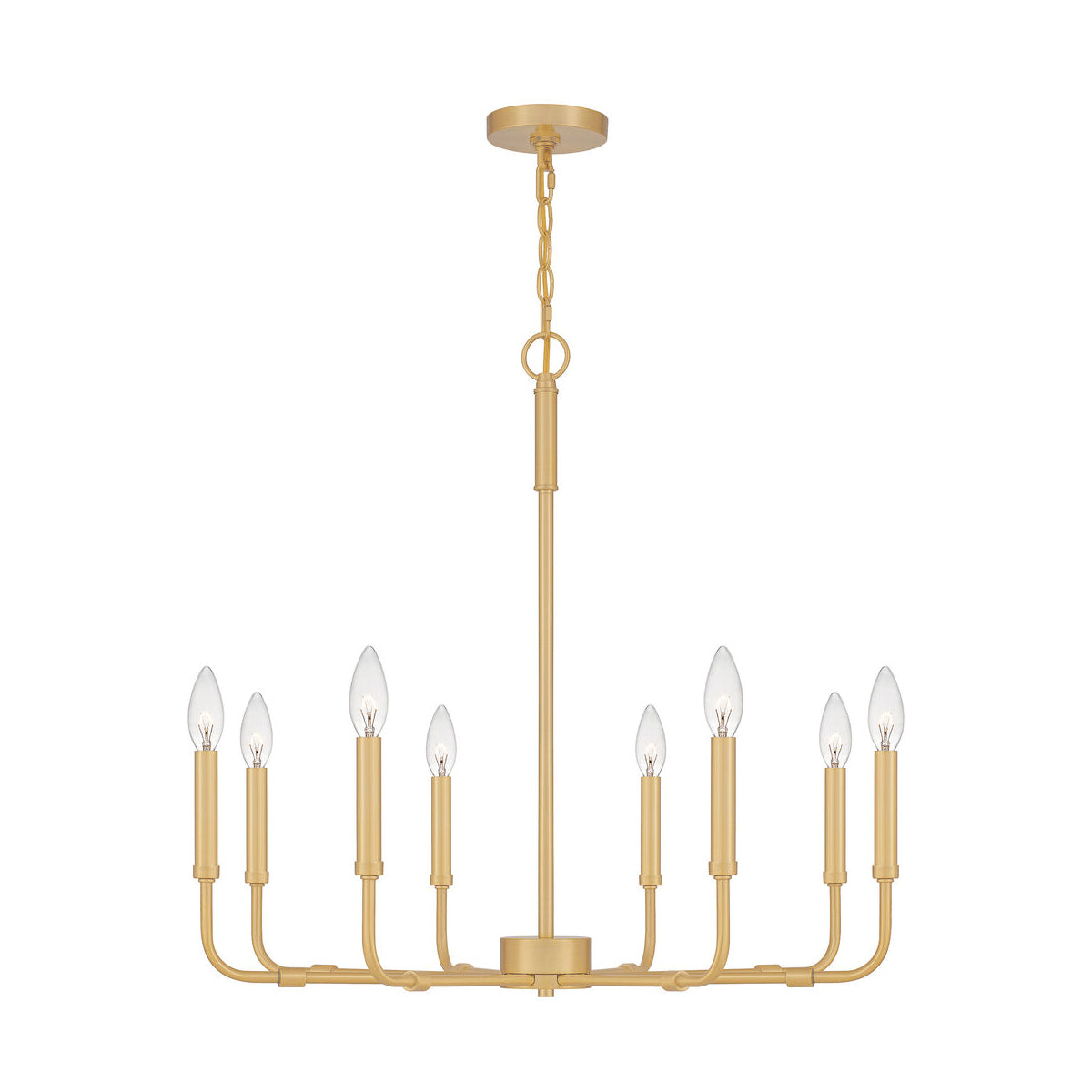Abner Chandelier – Pared-Back Industrial Brass & Metal Multi-Head Chandelier