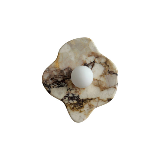 Abnormal Marble Wall Lamp – Natural Stone & Glass Globe Bold Modern Wall Sconce