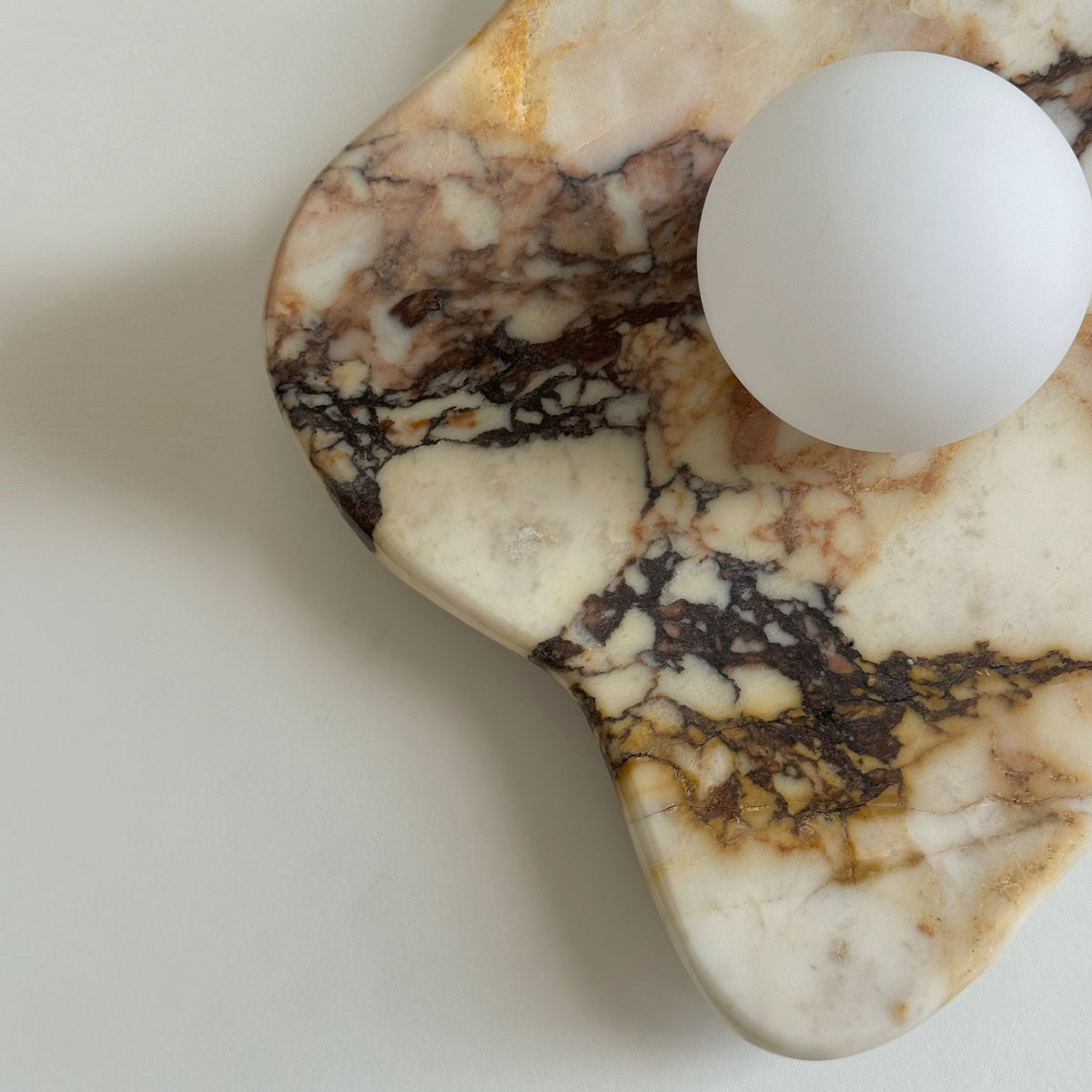 Abnormal Marble Wall Lamp – Natural Stone & Glass Globe Bold Modern Wall Sconce