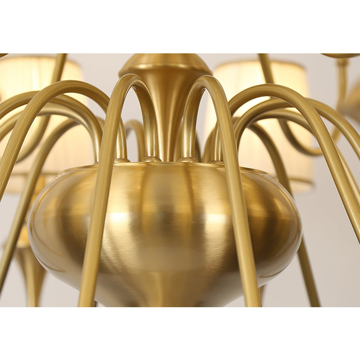 Abrahamson Shaded Tiered Chandelier – Angular Brass & White Glass Multi-Tier Chandelier