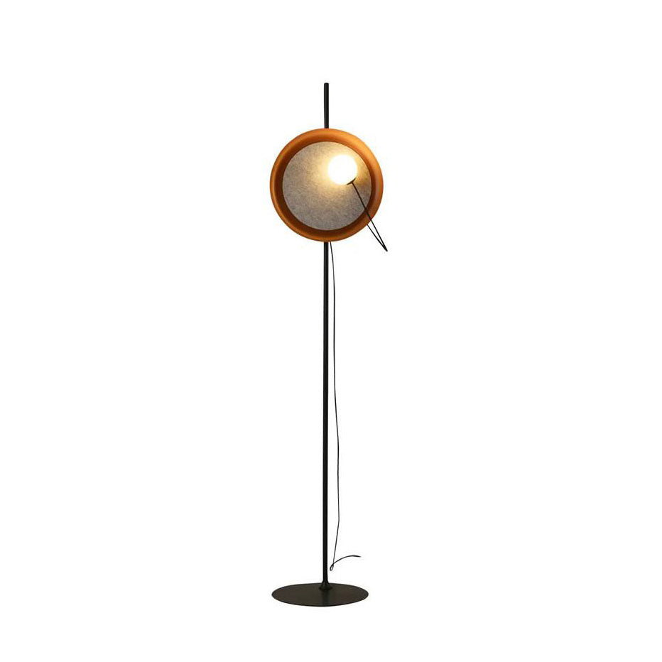 Acoustic Disc Floor Lamp – Magnetic Glass Shade & Sound-Insulating Floor Light