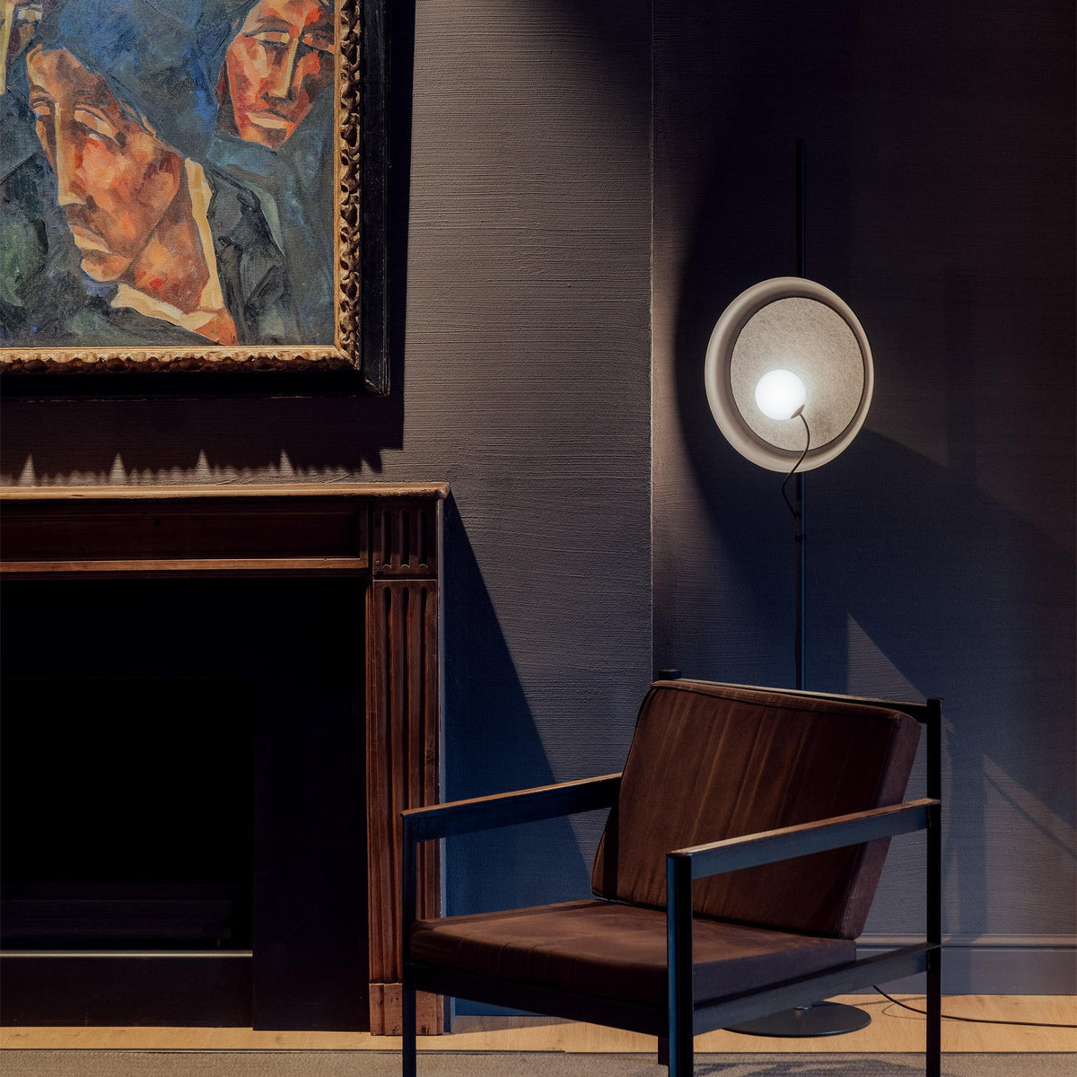 Acoustic Disc Floor Lamp – Magnetic Glass Shade & Sound-Insulating Floor Light