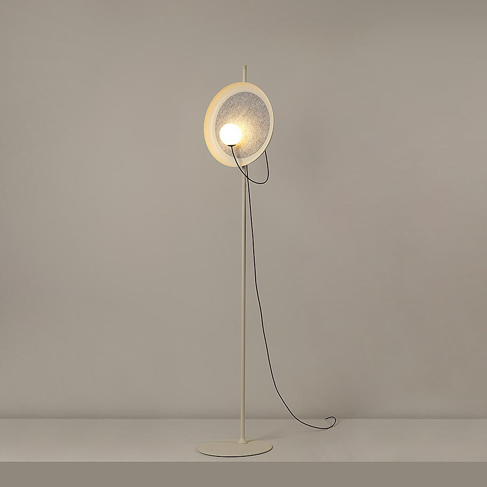 Acoustic Disc Floor Lamp – Magnetic Glass Shade & Sound-Insulating Floor Light