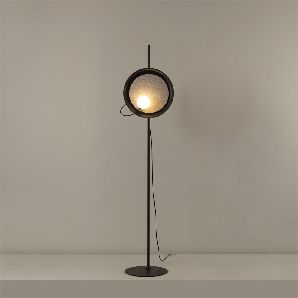 Acoustic Disc Floor Lamp – Magnetic Glass Shade & Sound-Insulating Floor Light