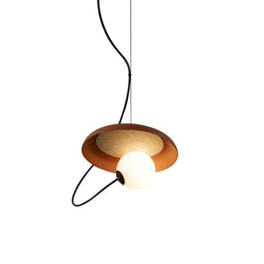 Acoustic Disc Pendant Lamp – Modern Minimalist Magnetic Glass & Iron Pendant Light