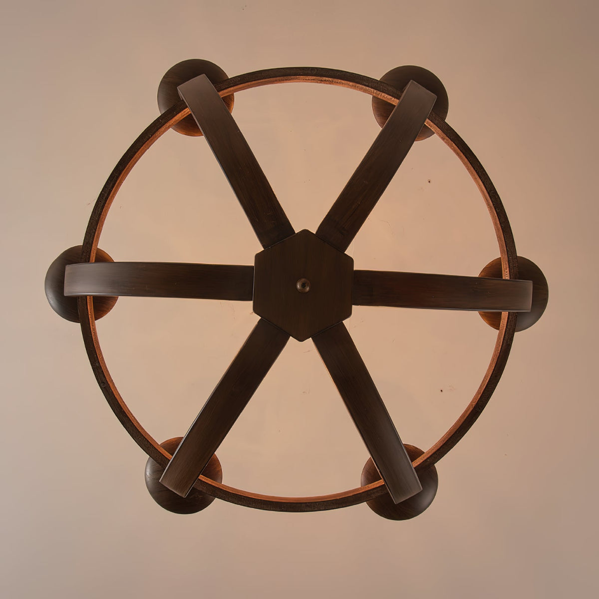 Adan Chandelier – Coastal Boho Beaded & Distressed Wood 6-Light Chandelier