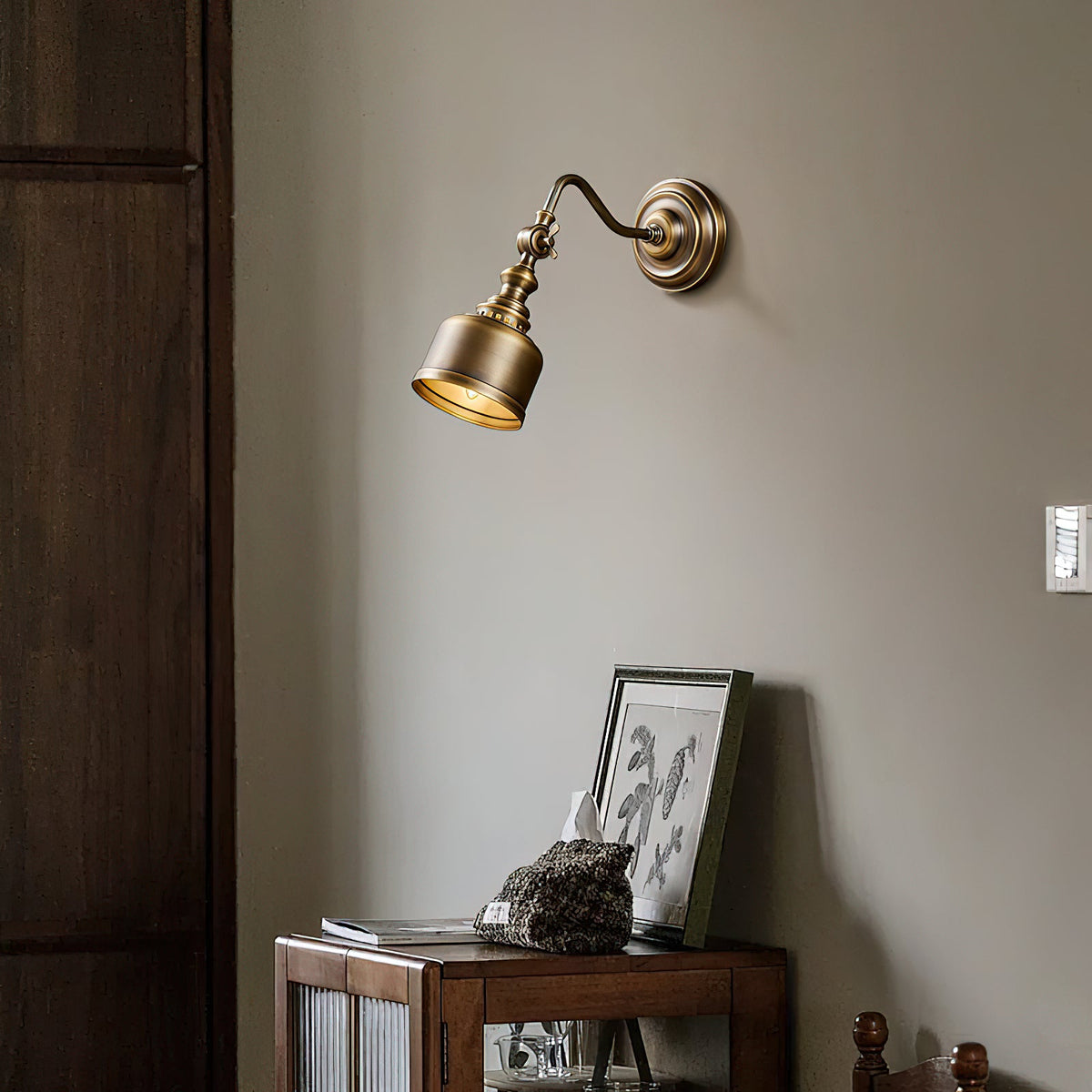Addison Gooseneck Wall Lamp – Antique Brass Adjustable Arm Vintage Wall Sconce