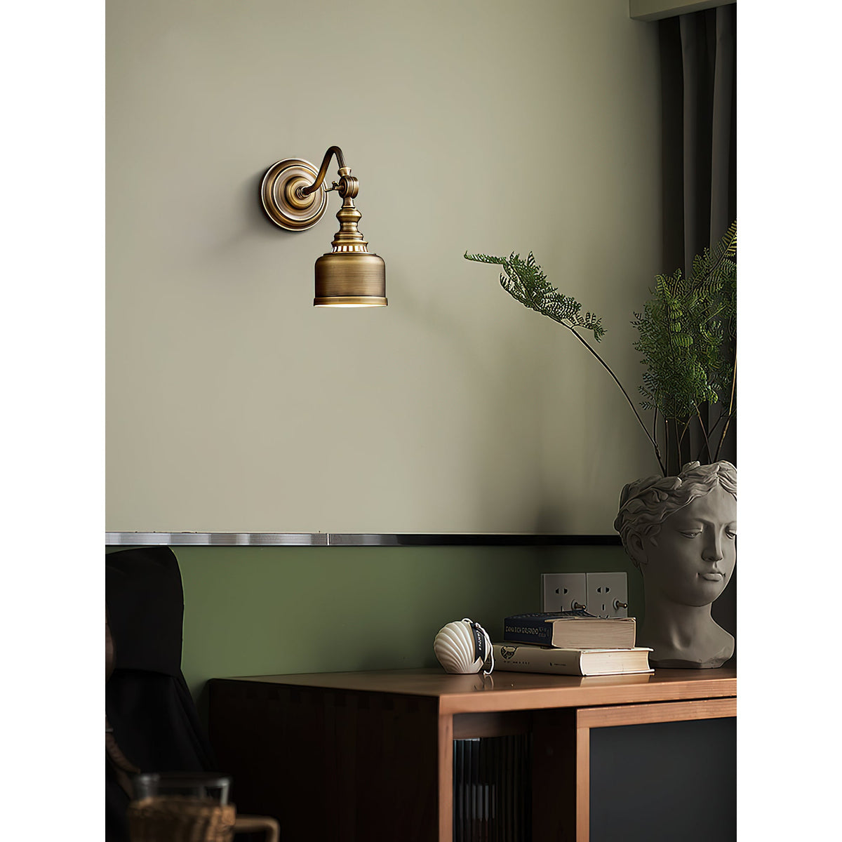 Addison Gooseneck Wall Lamp – Antique Brass Adjustable Arm Vintage Wall Sconce