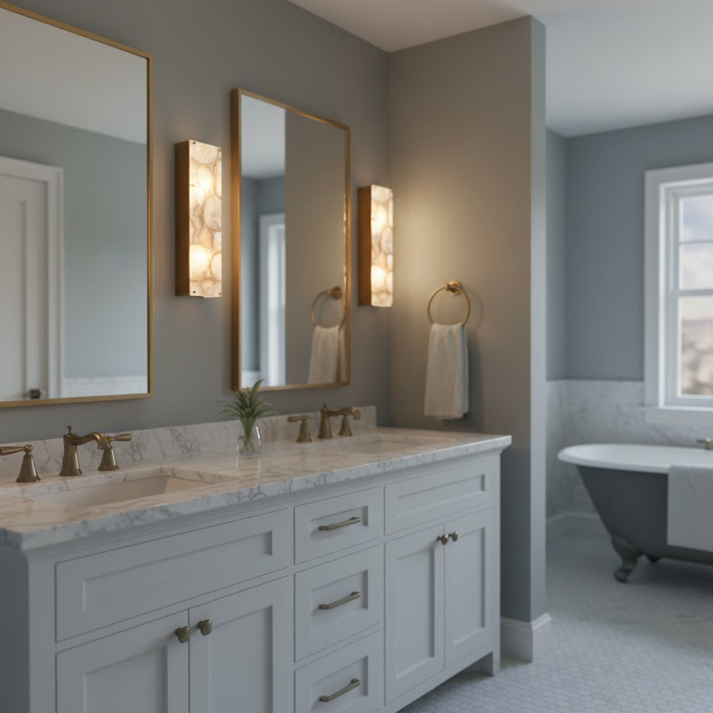 Adeline Alabaster Wall Lamp – Natural Onyx Stone & Hand-Polished Brass Wall Sconce