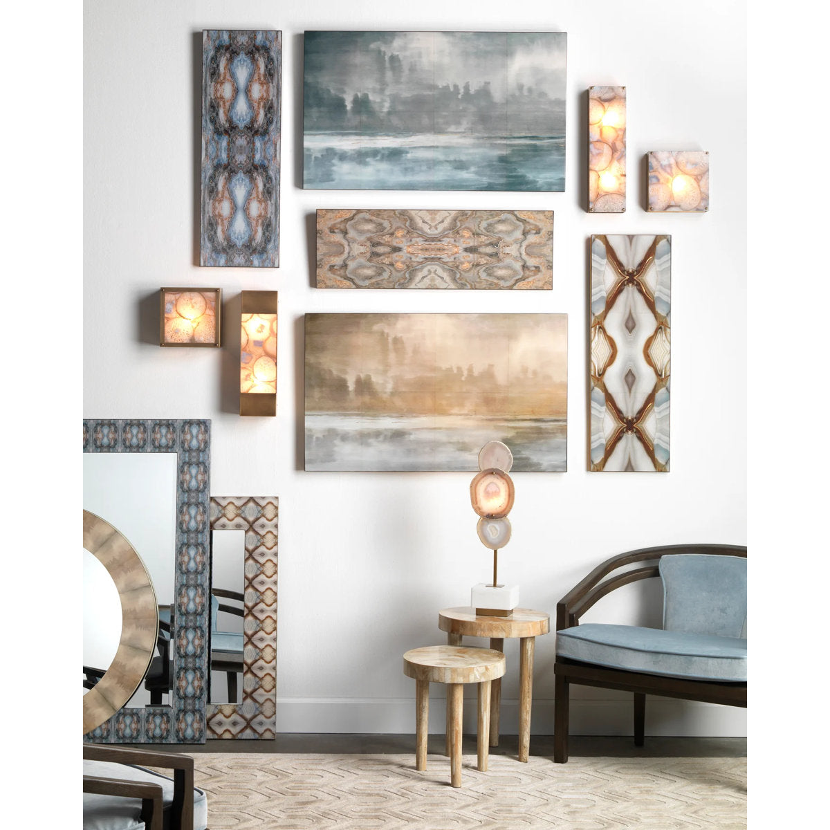 Adeline Alabaster Wall Lamp – Natural Onyx Stone & Hand-Polished Brass Wall Sconce