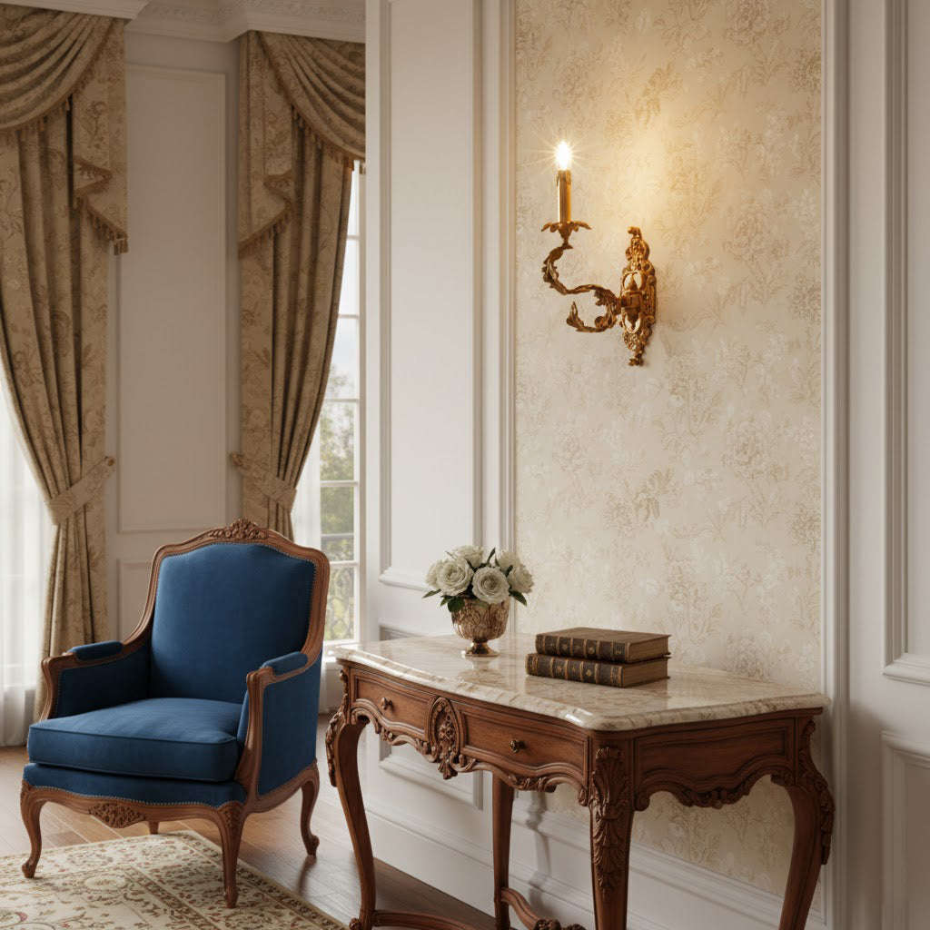Adriana Baroque Wall Lamp – Refined Solid Brass Historic Wall Sconce