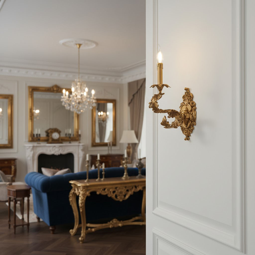 Adriana Baroque Wall Lamp – Refined Solid Brass Historic Wall Sconce