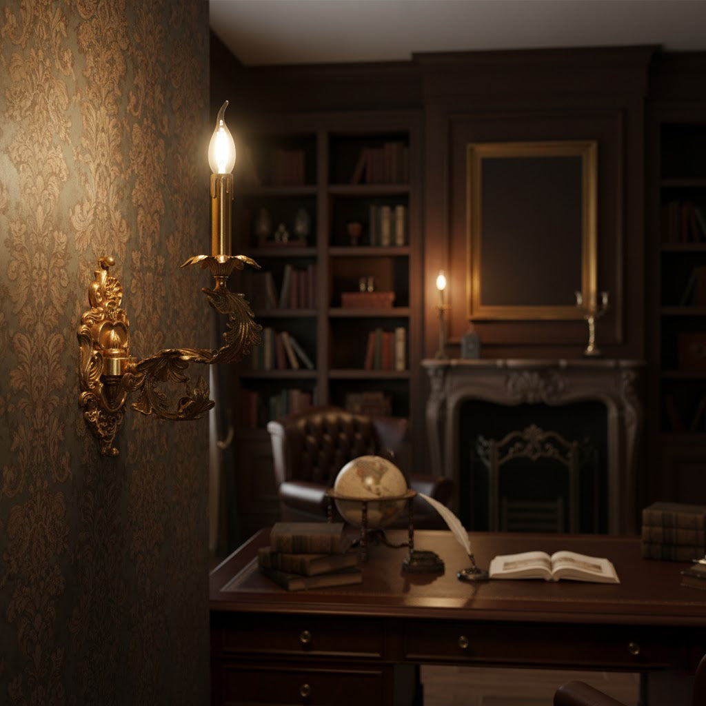 Adriana Baroque Wall Lamp – Refined Solid Brass Historic Wall Sconce