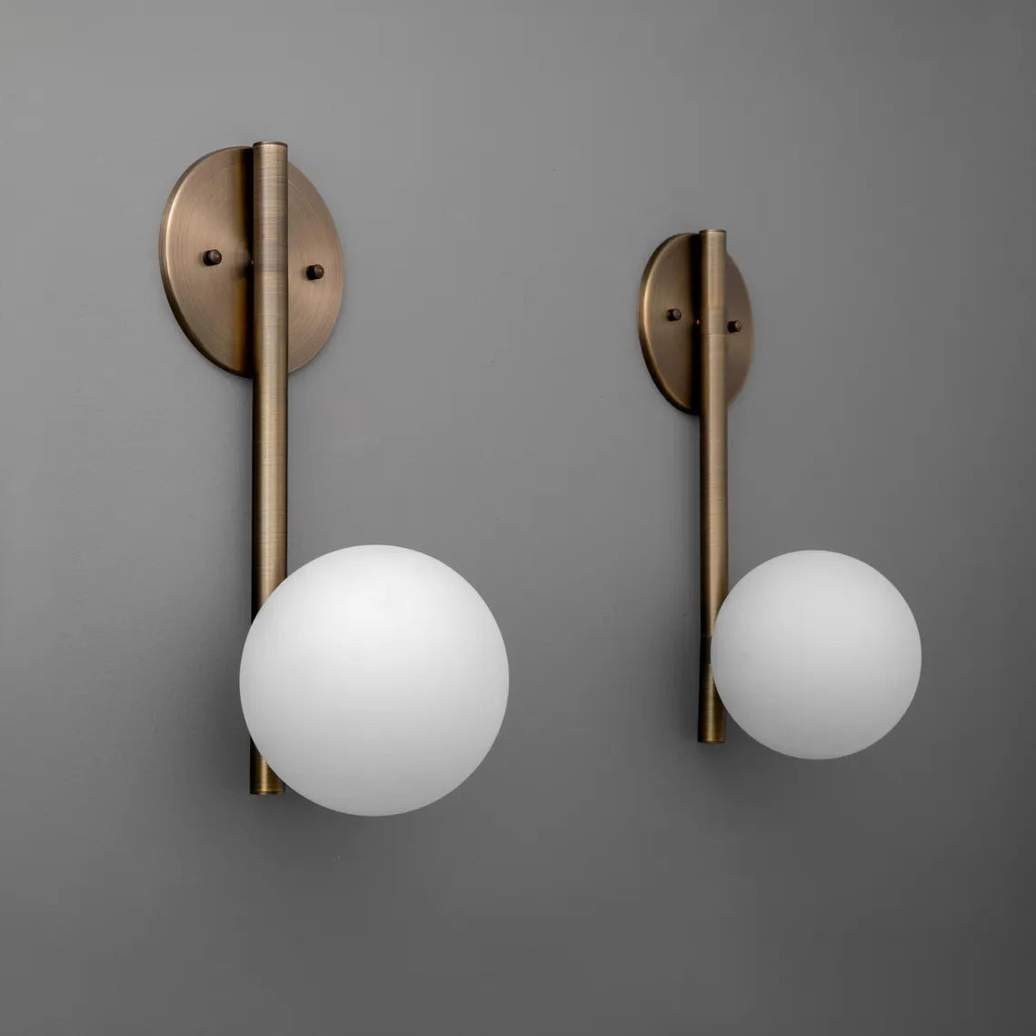 Adrion Wall Lamp – Bronze & Glass Globe Modern Linear Wall Sconce