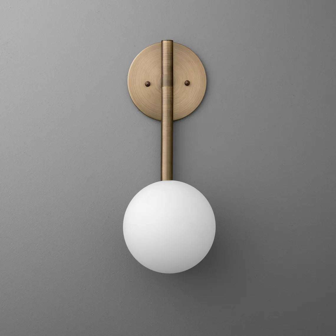 Adrion Wall Lamp – Bronze & Glass Globe Modern Linear Wall Sconce