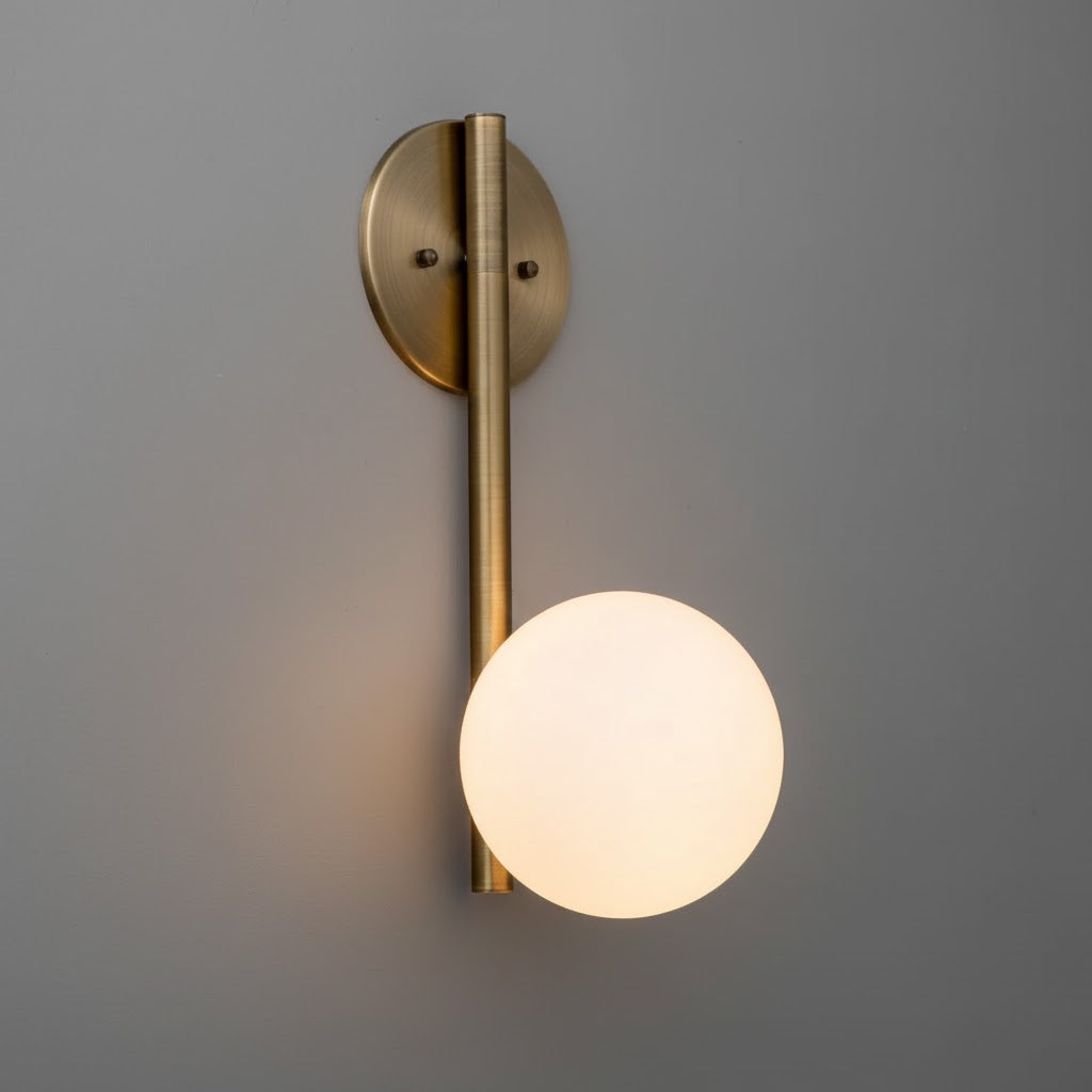 Adrion Wall Lamp – Bronze & Glass Globe Modern Linear Wall Sconce