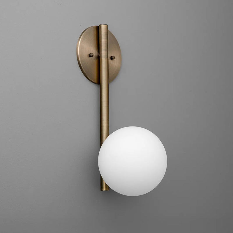 Adrion Wall Lamp – Bronze & Glass Globe Modern Linear Wall Sconce