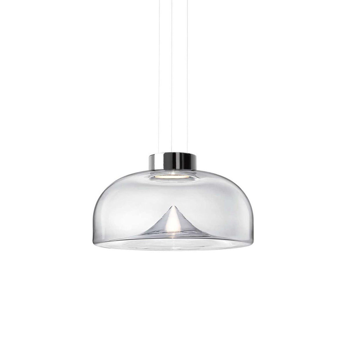 Aella Glass Pendant Light – Handblown Glass Whirlwind & Aluminum Pendant