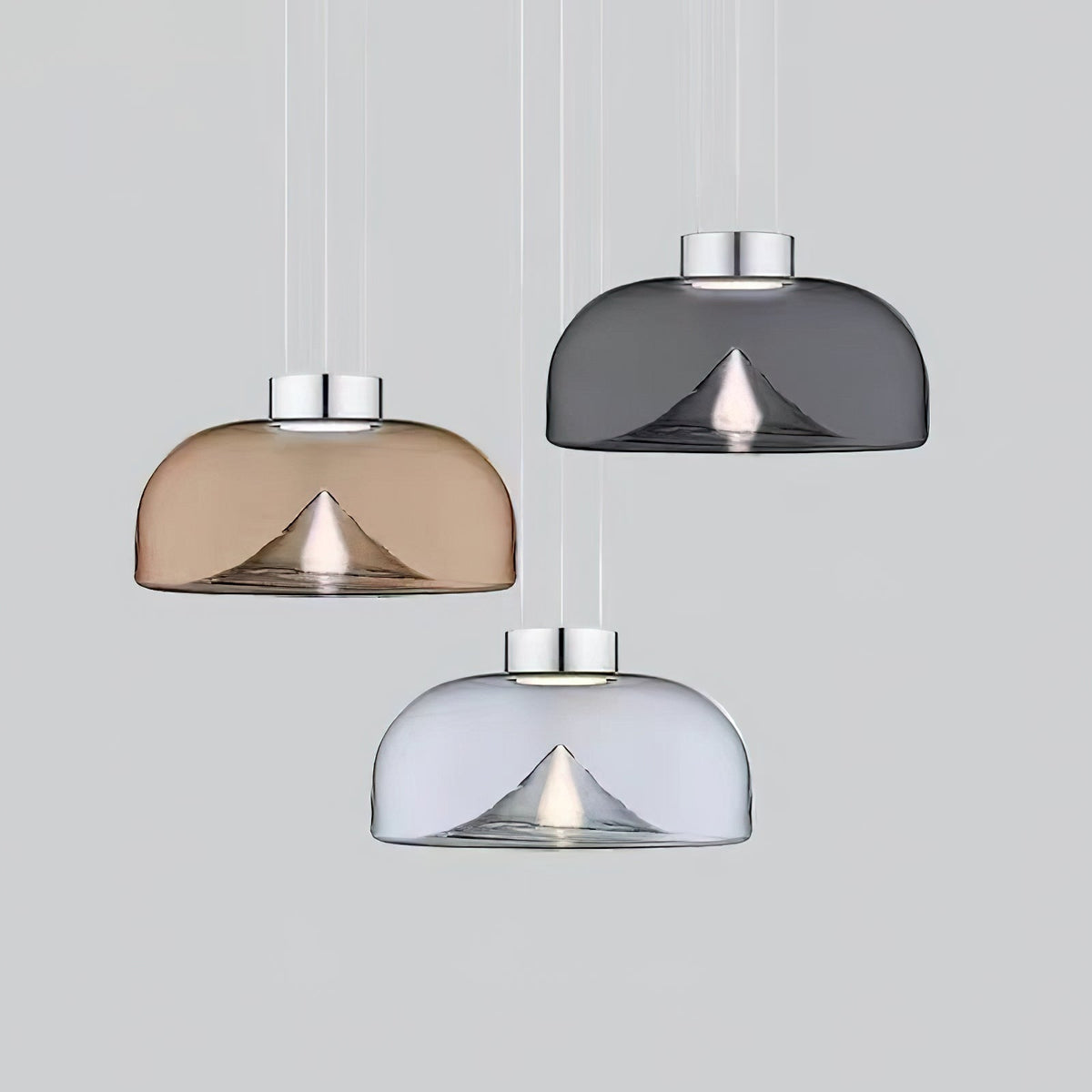 Aella Glass Pendant Light – Handblown Glass Whirlwind & Aluminum Pendant