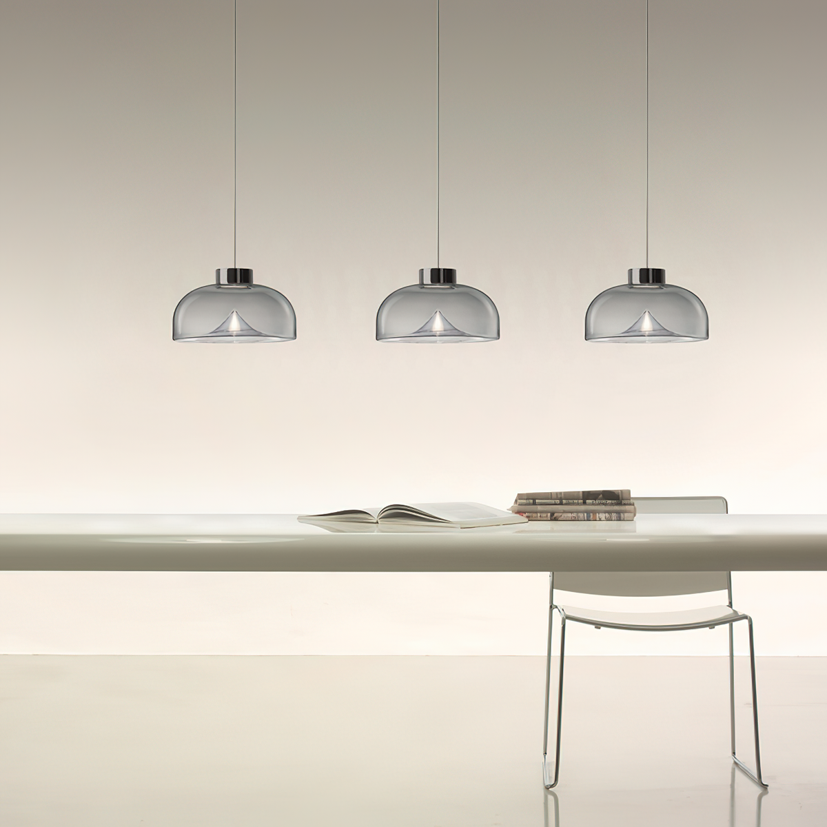 Aella Glass Pendant Light – Handblown Glass Whirlwind & Aluminum Pendant