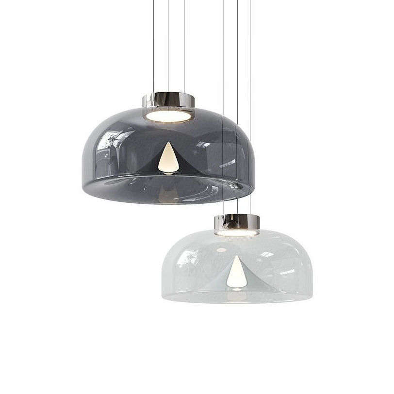 Aella Glass Pendant Light – Handblown Glass Whirlwind & Aluminum Pendant