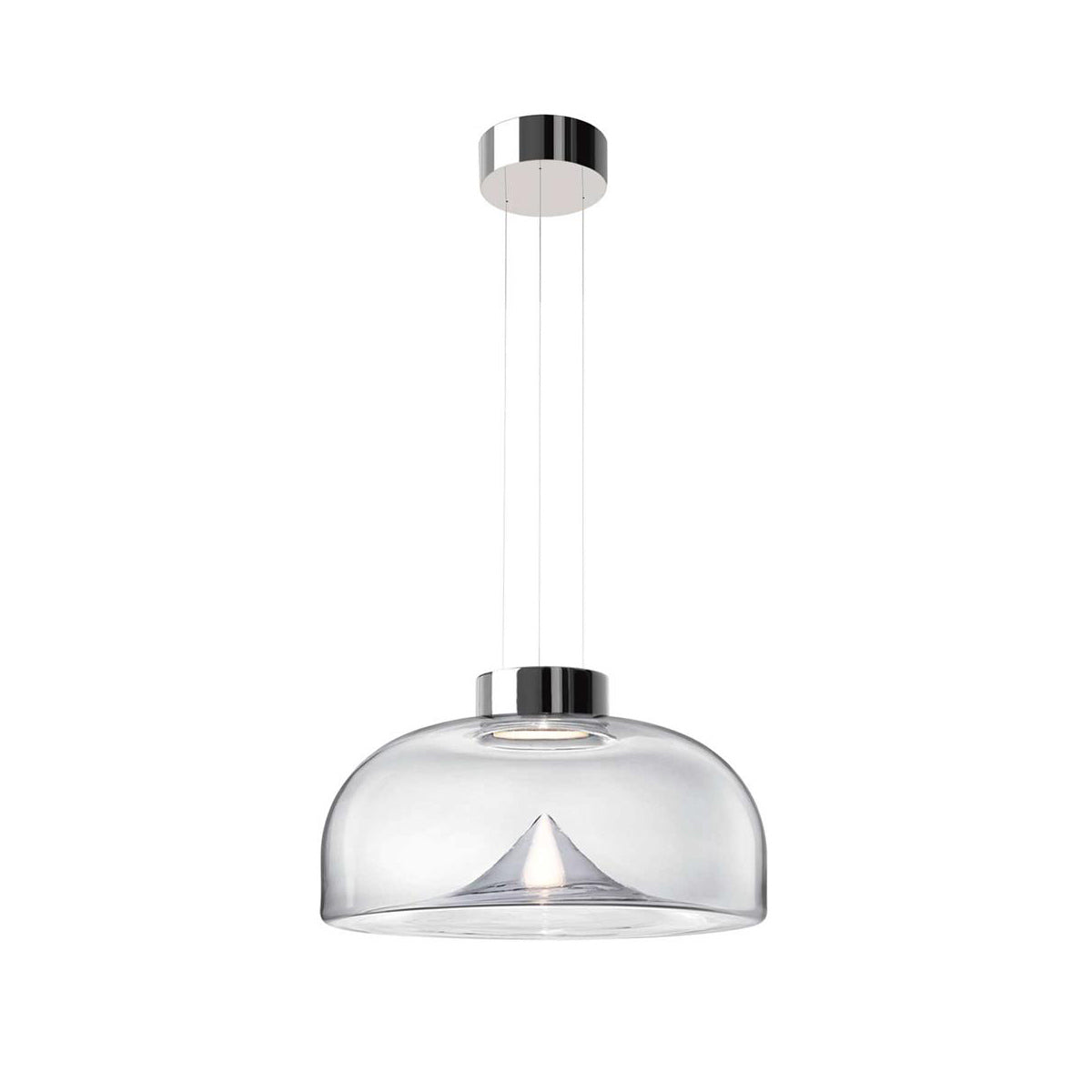 Aella Glass Pendant Light – Handblown Glass Whirlwind & Aluminum Pendant