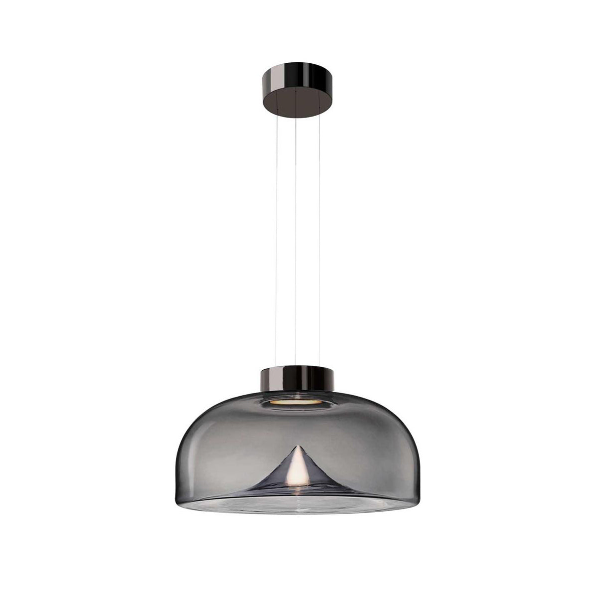 Aella Glass Pendant Light – Handblown Glass Whirlwind & Aluminum Pendant