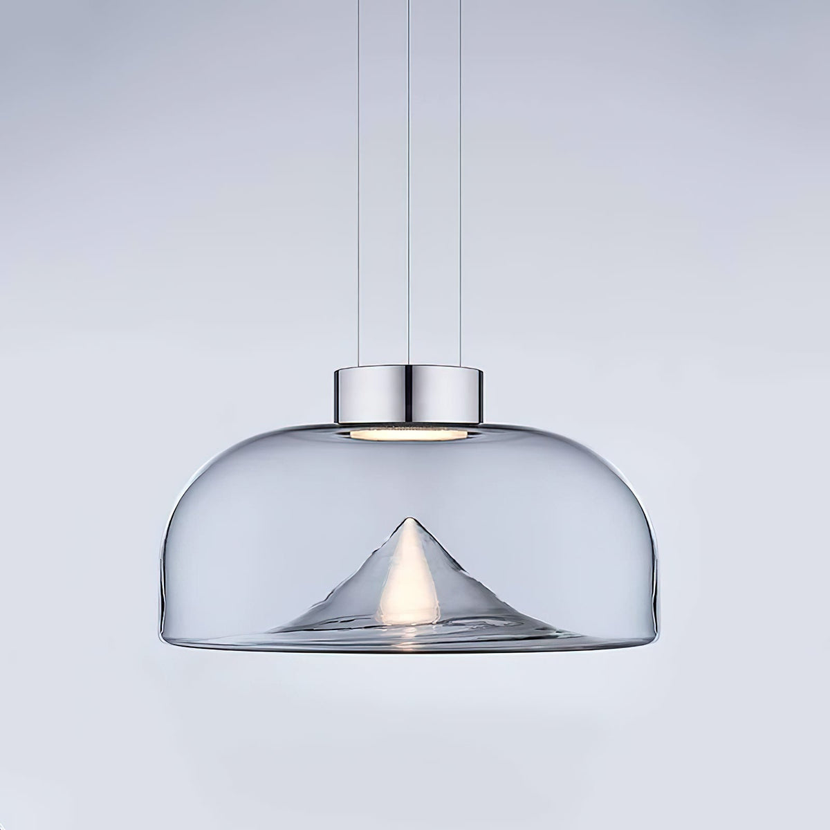 Aella Glass Pendant Light – Handblown Glass Whirlwind & Aluminum Pendant