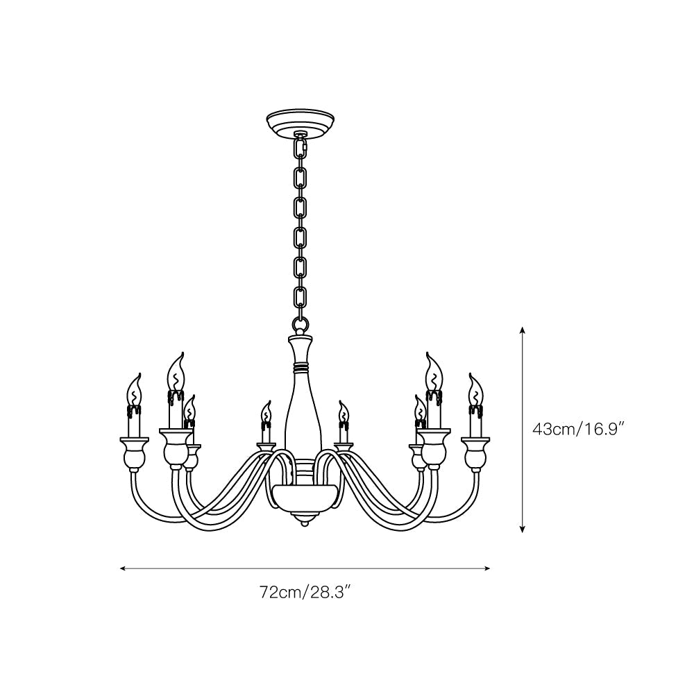 Afralia Wooden Chandelier – Vintage Hand-Carved Wood & Iron Multi-Head Chandelier