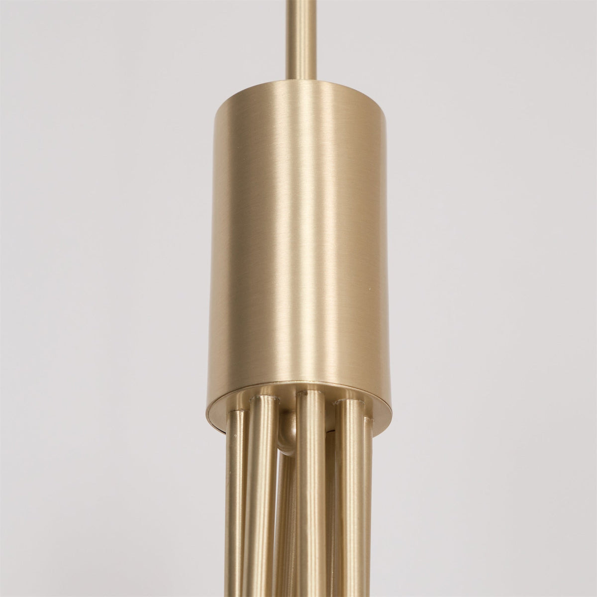 Ageet Pendant Light – Brass Vertical Stem & Spherical Glass Modern Chandelier