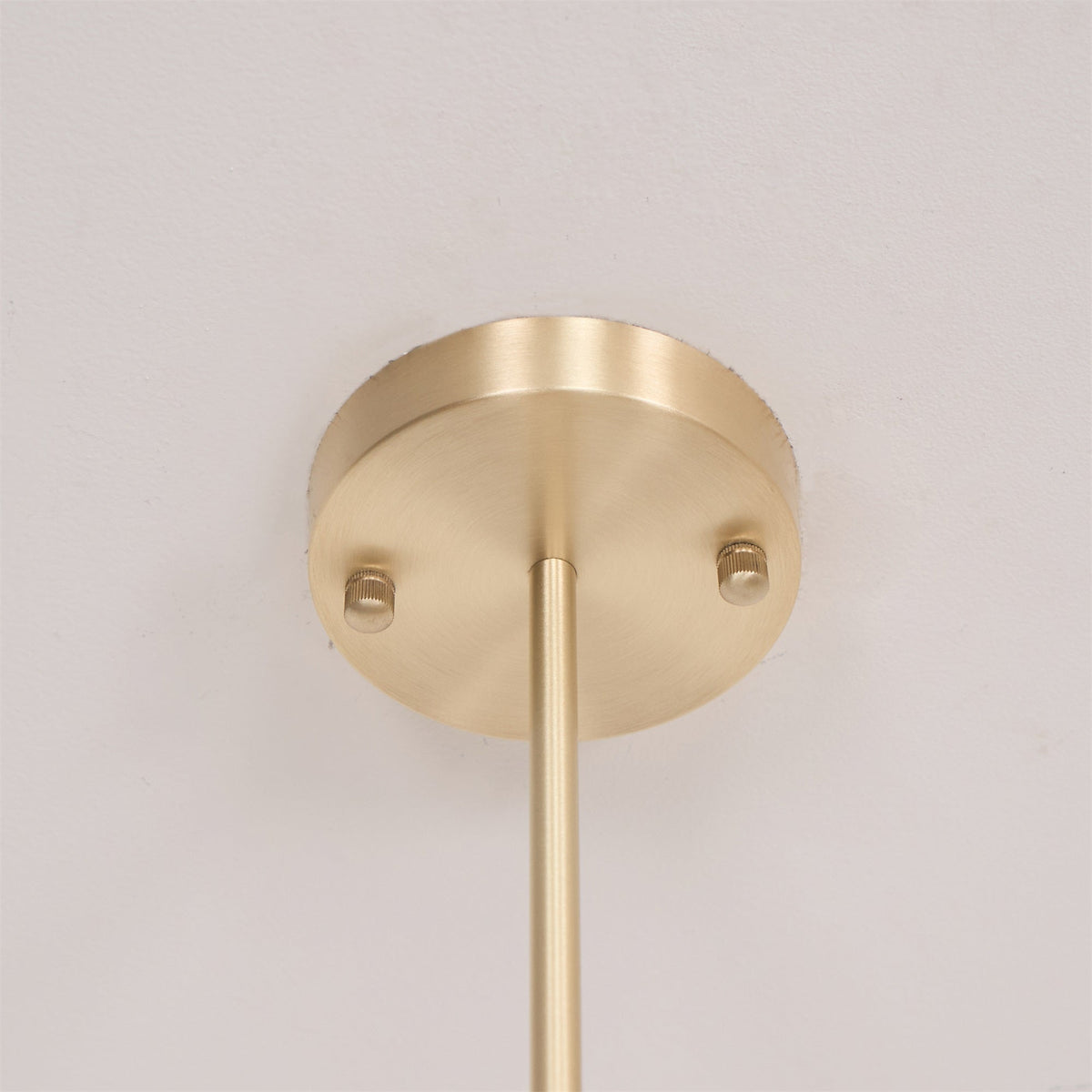 Ageet Pendant Light – Brass Vertical Stem & Spherical Glass Modern Chandelier