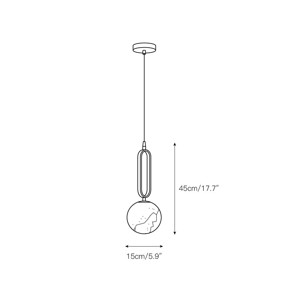 Alabaster Ball Pendant Lamp – Natural Stone Teardrop & Metal Modern Suspension Light