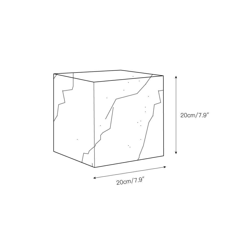 Alabaster Cubic Table Lamp – Solid Imported Spanish Stone Modern LED Cube Light