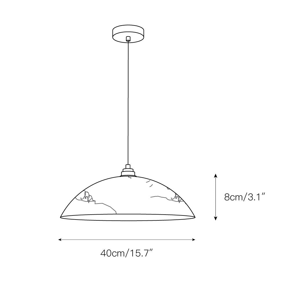 Alabaster Dome Pendant Light – Natural Stone Saucer & Brass Minimalist Suspension Lamp