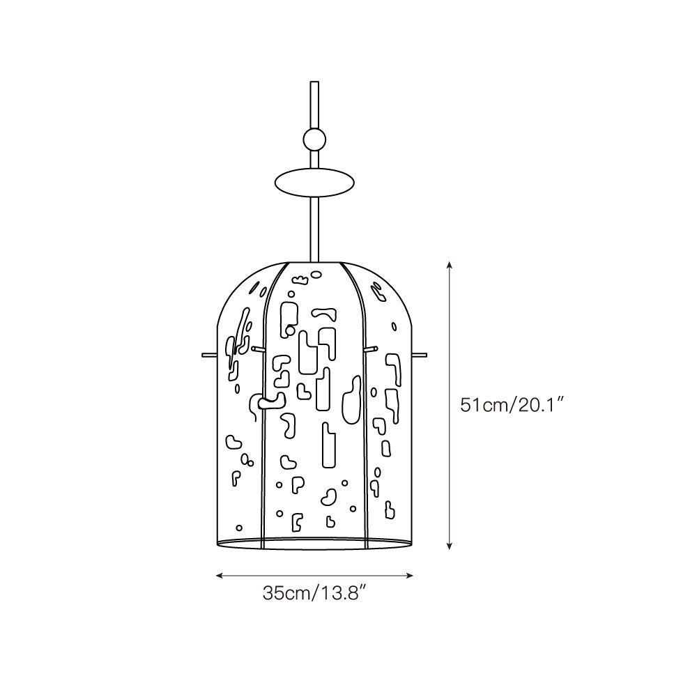 Alabaster Embroidered Pendant Lamp – Beadwork Mesh Cage & Natural Stone Modern Pendant