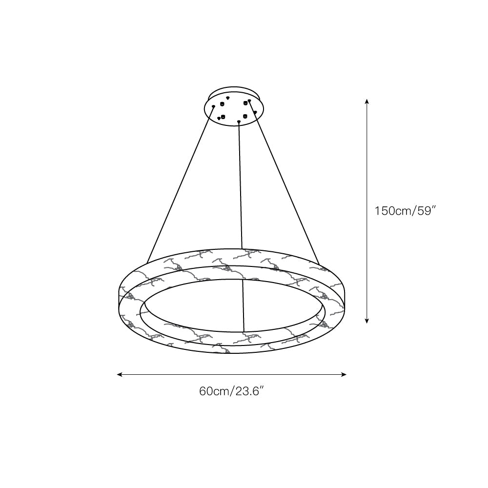 Alabaster Ring Chandelier – Natural Stone Halo & Brass Modern Luxury Chandelier