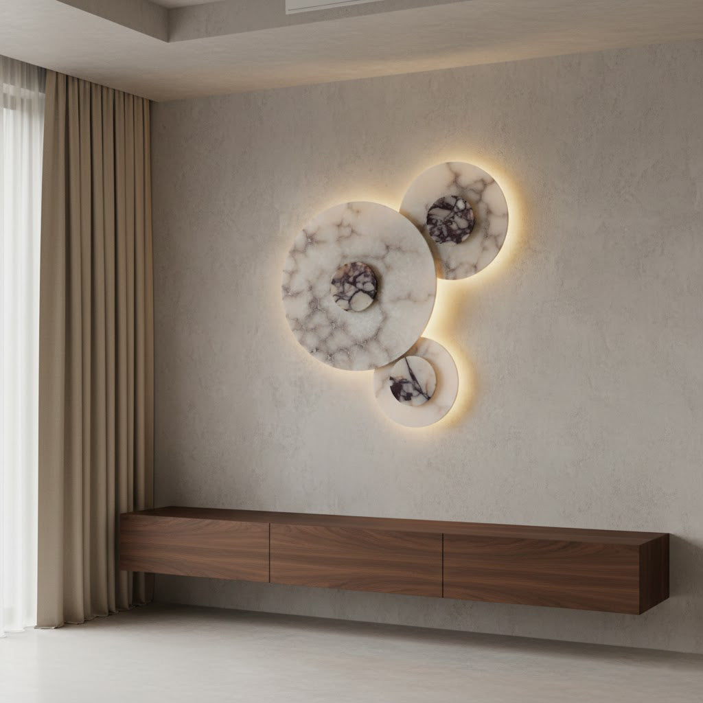 Median Combination Alabaster Wall Lamp - Multi-Head Stone Sconce