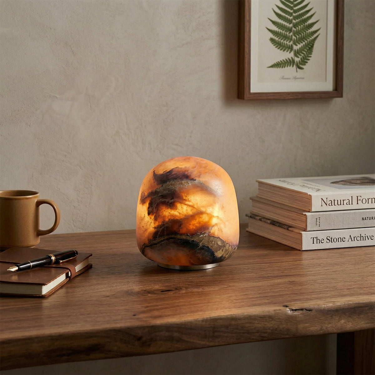 Alabaster Petite Portable Lamp – Cordless Natural Stone Rechargeable Mini Accent Light