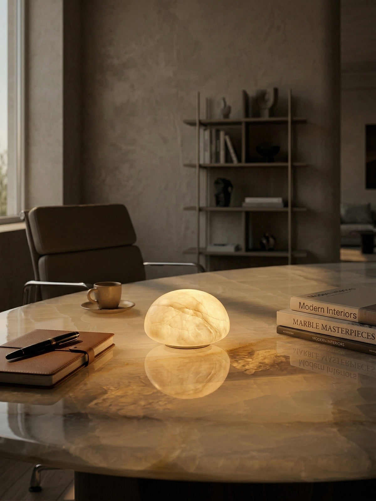 Alabaster Petite Portable Lamp – Cordless Natural Stone Rechargeable Mini Accent Light