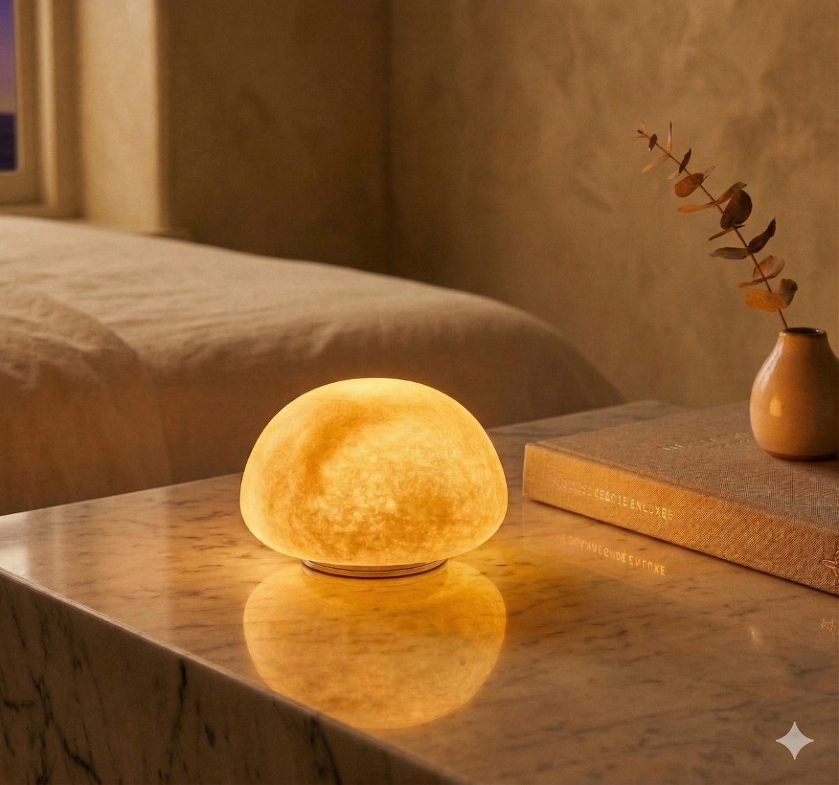 Alabaster Petite Portable Lamp – Cordless Natural Stone Rechargeable Mini Accent Light