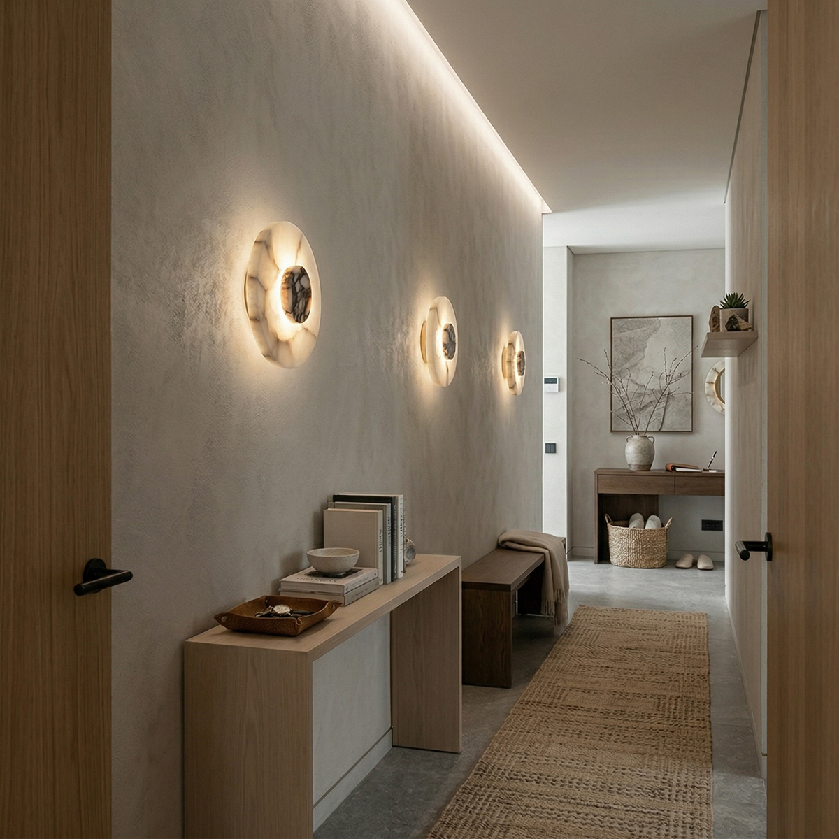 Alba Alabaster Wall Lamp – Natural Alabaster & Stone Modern LED Wall Sconce