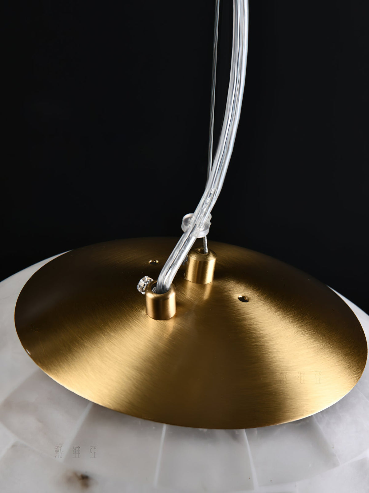 Alabaster Ball Pendant Light – Natural Stone Sphere & Brass Modern Suspension Lamp