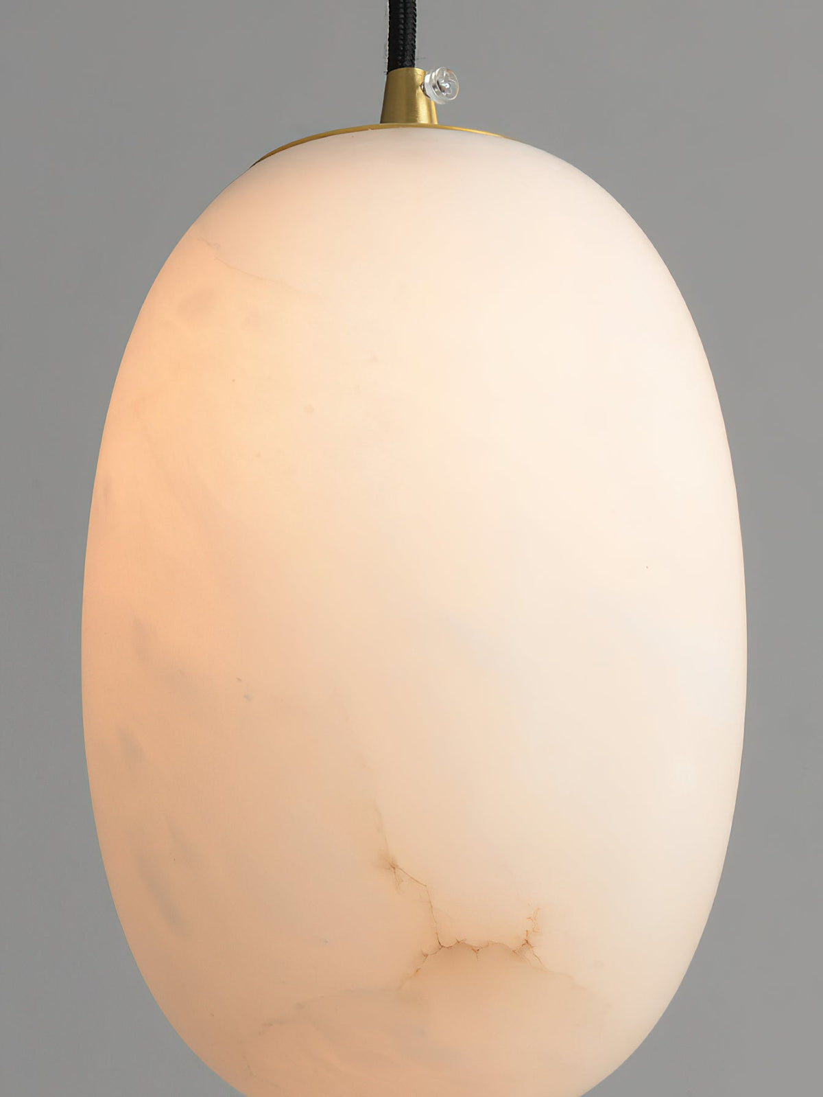Alabaster Bedside Pendant Light – Natural Stone Cylinder & Brass Hanging Lamp