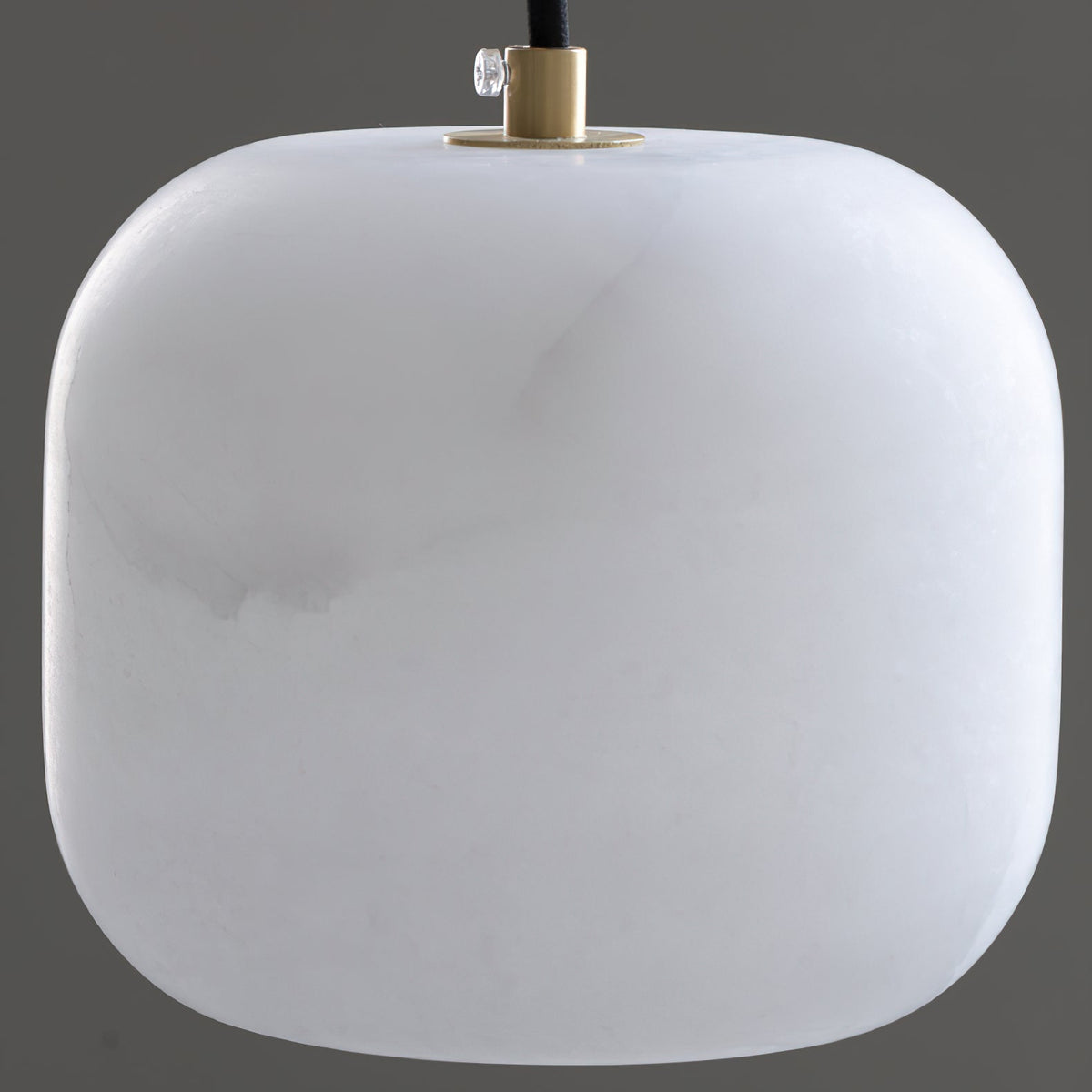 Alabaster Bedside Pendant Light – Natural Stone Cylinder & Brass Hanging Lamp