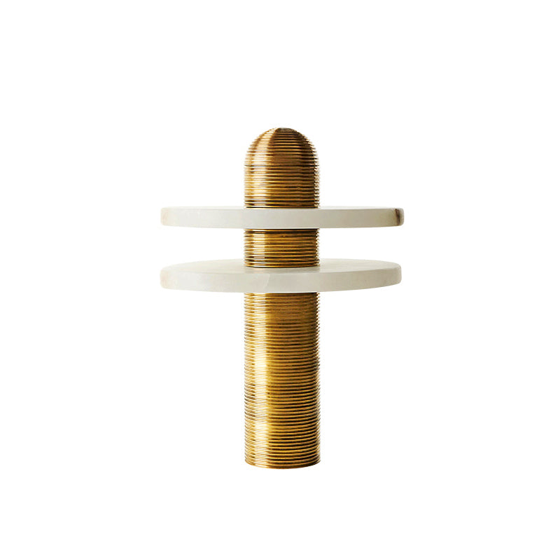Alabaster Comet Table Lamp – Translucent Stone Planes & Fluted Brass Modern LED Light