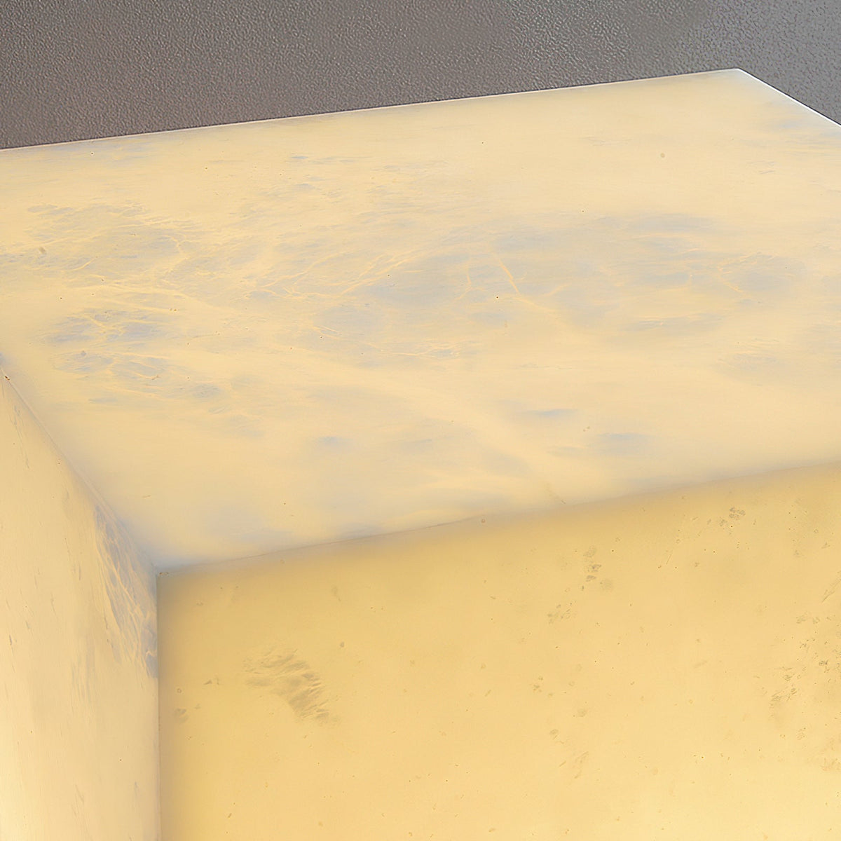 Alabaster Cubic Table Lamp – Solid Imported Spanish Stone Modern LED Cube Light